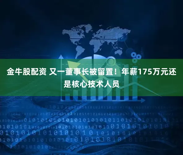 金牛股配资 又一董事长被留置！年薪175万元还是核心技术人员