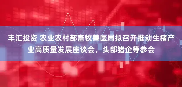 丰汇投资 农业农村部畜牧兽医局拟召开推动生猪产业高质量发展座谈会，头部猪企等参会